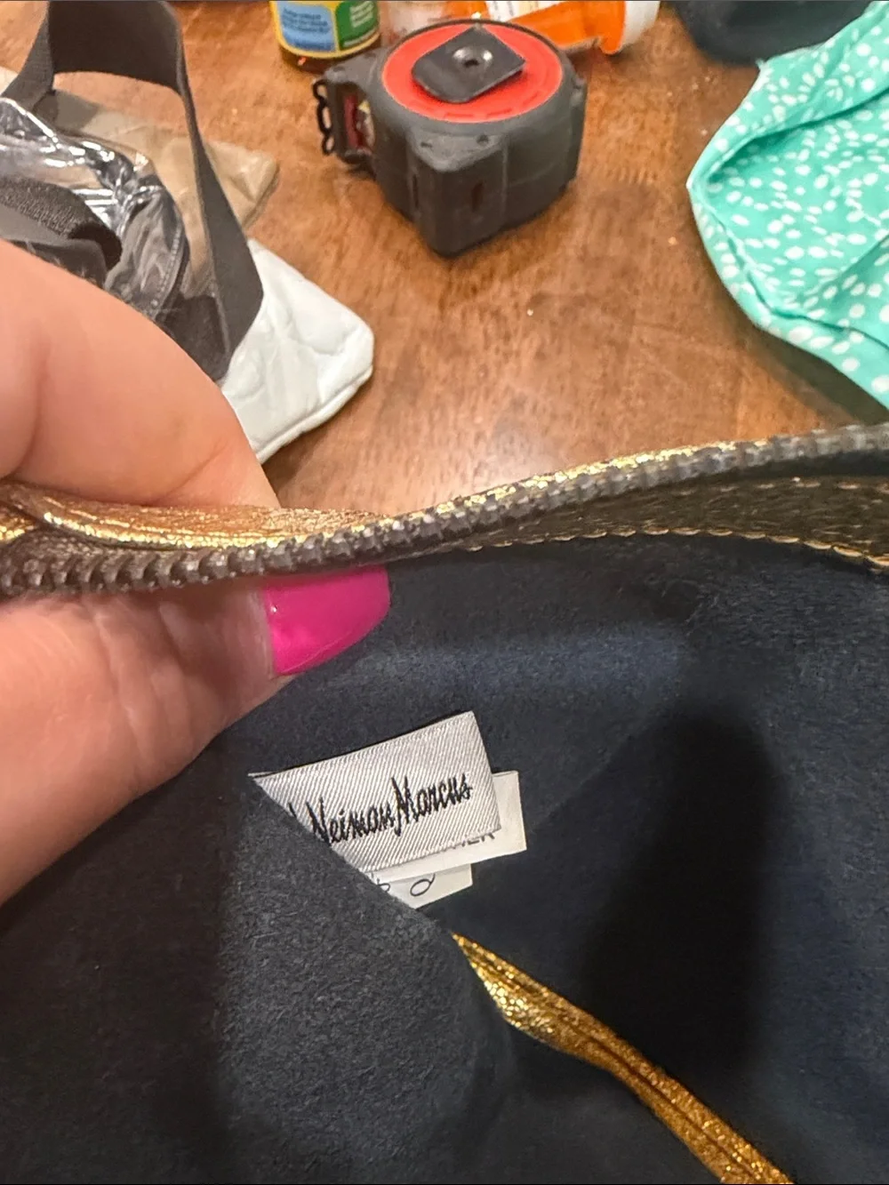 Marc Jacobs Metallic Bronze-Gold Zip Pouch